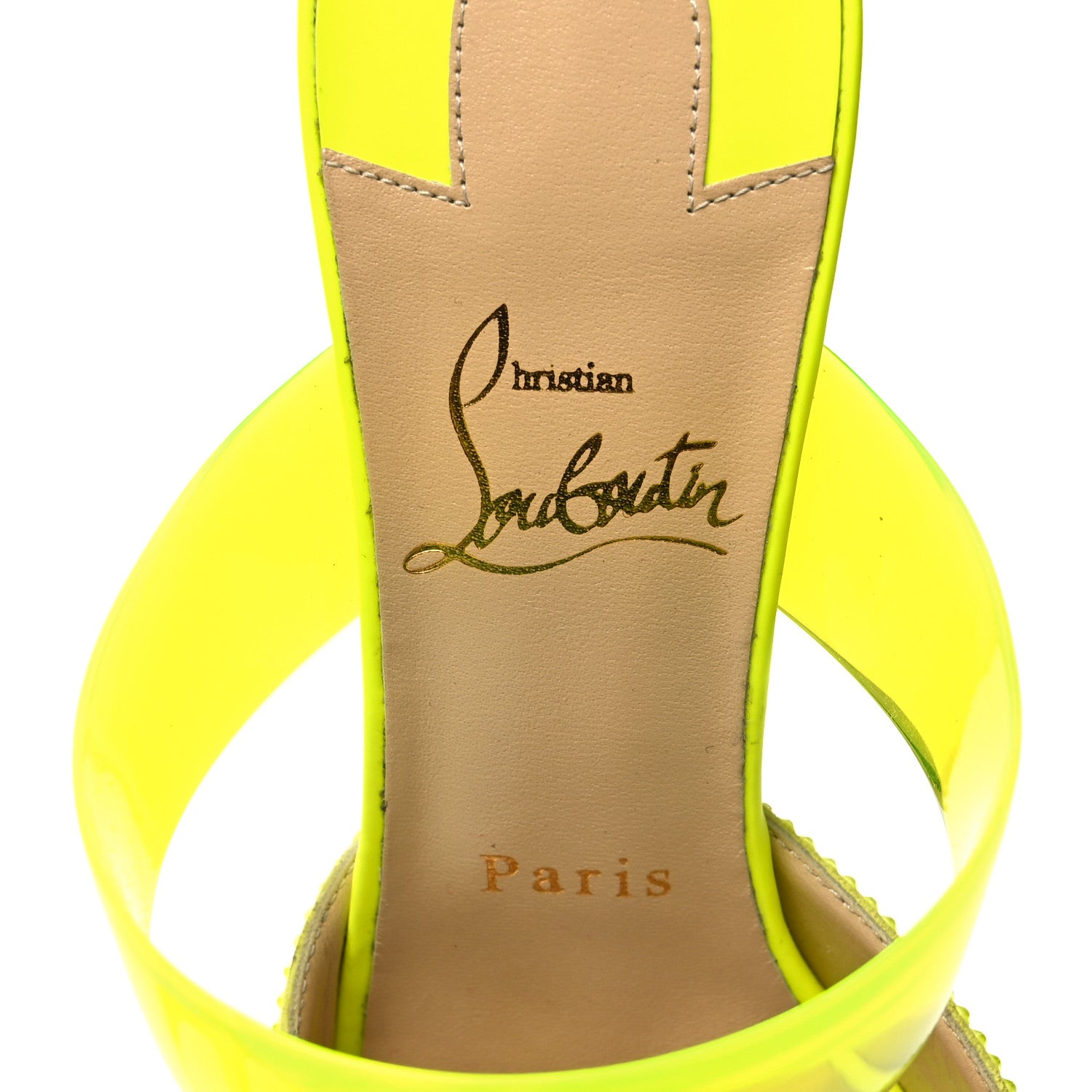 Christian Louboutin Suede PVC Fluo Matt Choc PVC Strass 80 Pumps 38.5 Sulfure 7 of 7
