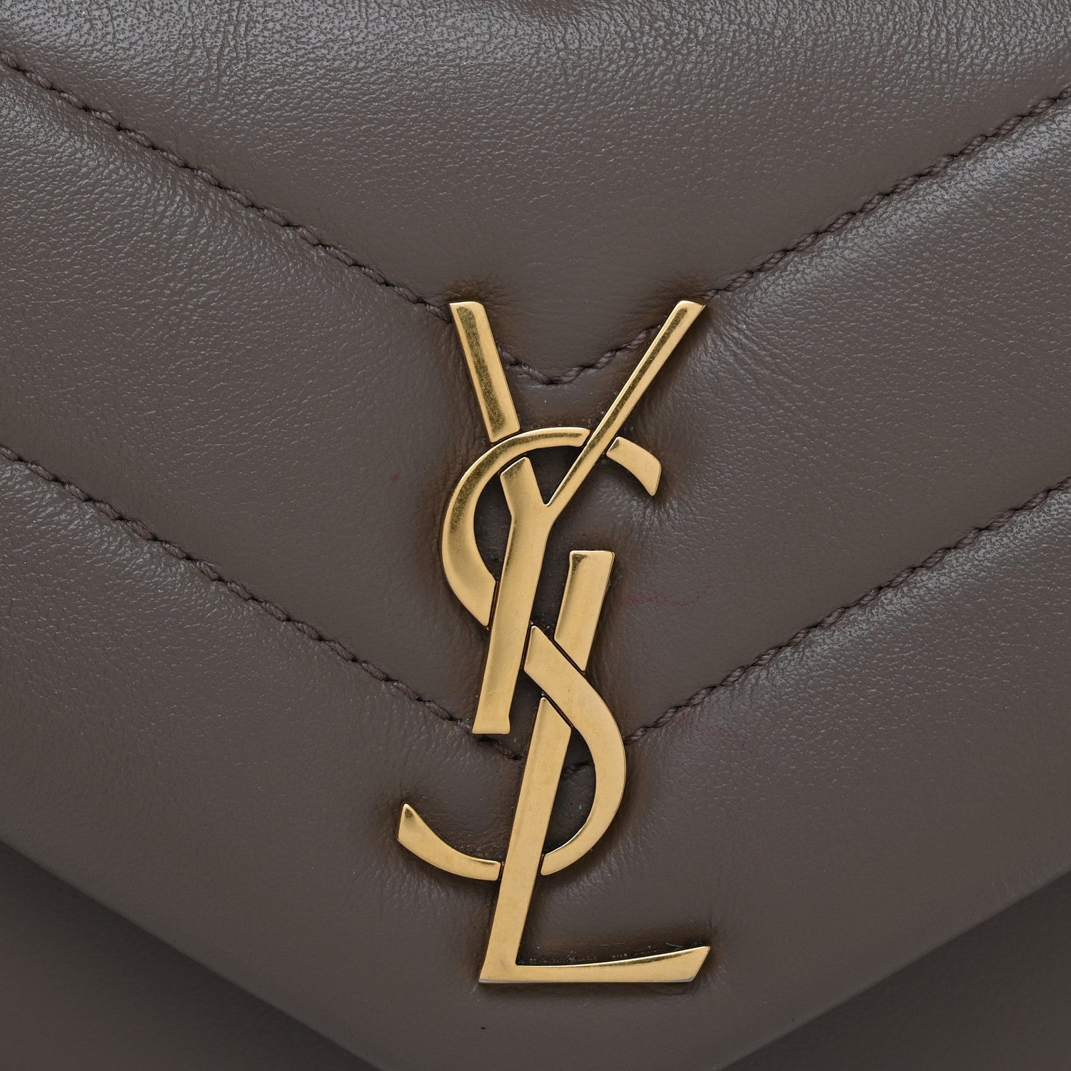Saint Laurent Calfskin Y Quilted Monogram Toy Loulou Crossbody Bag Taupe 9 of 12