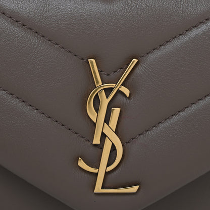 Saint Laurent Calfskin Y Quilted Monogram Toy Loulou Crossbody Bag Taupe 9 of 12