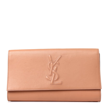 Saint Laurent Goatskin Monogram Large Belle De Jour Clutch Nude 1 of 10