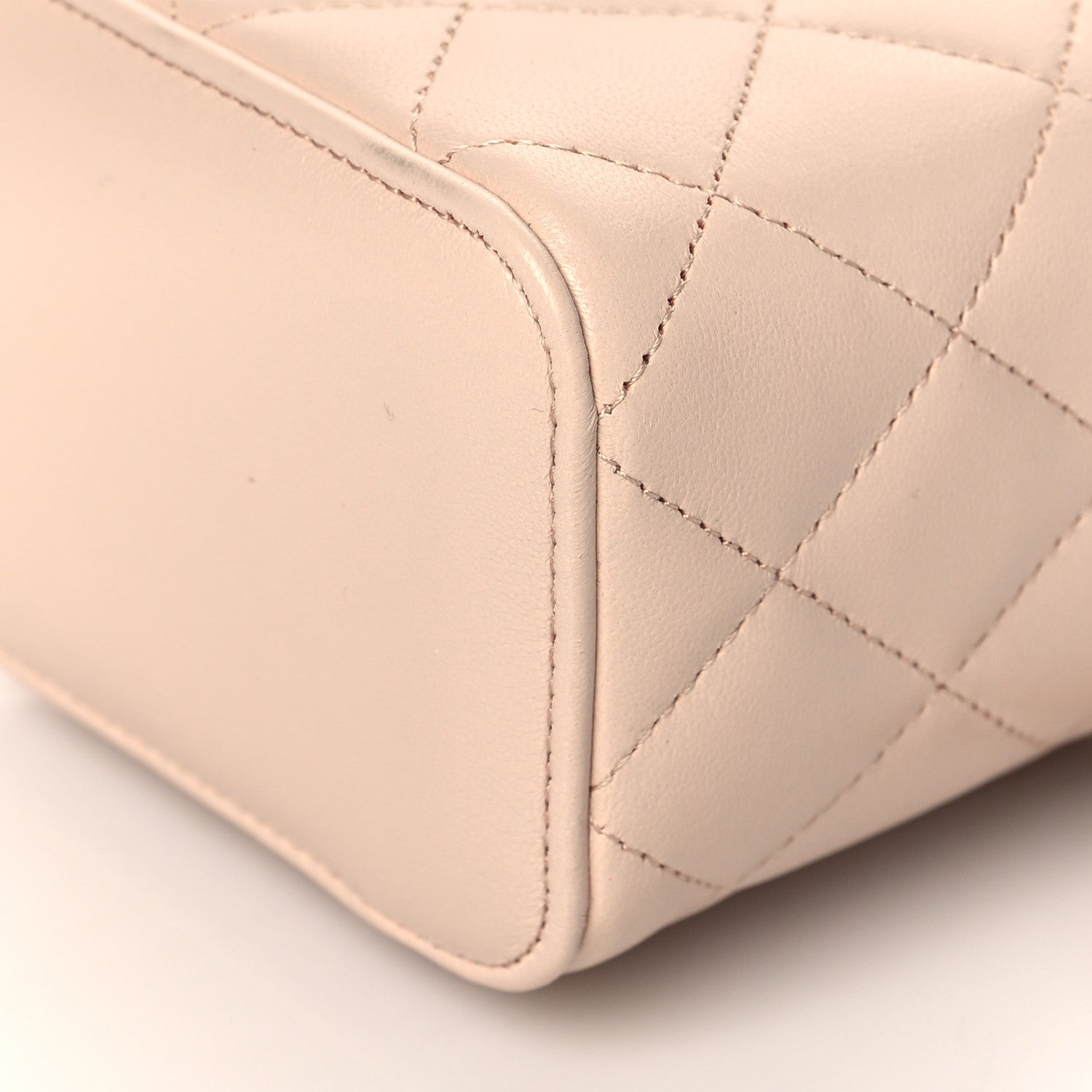 Chanel Lambskin Quilted Pearl Crush Mini Vanity Case With Chain Light Beige 10 of 11