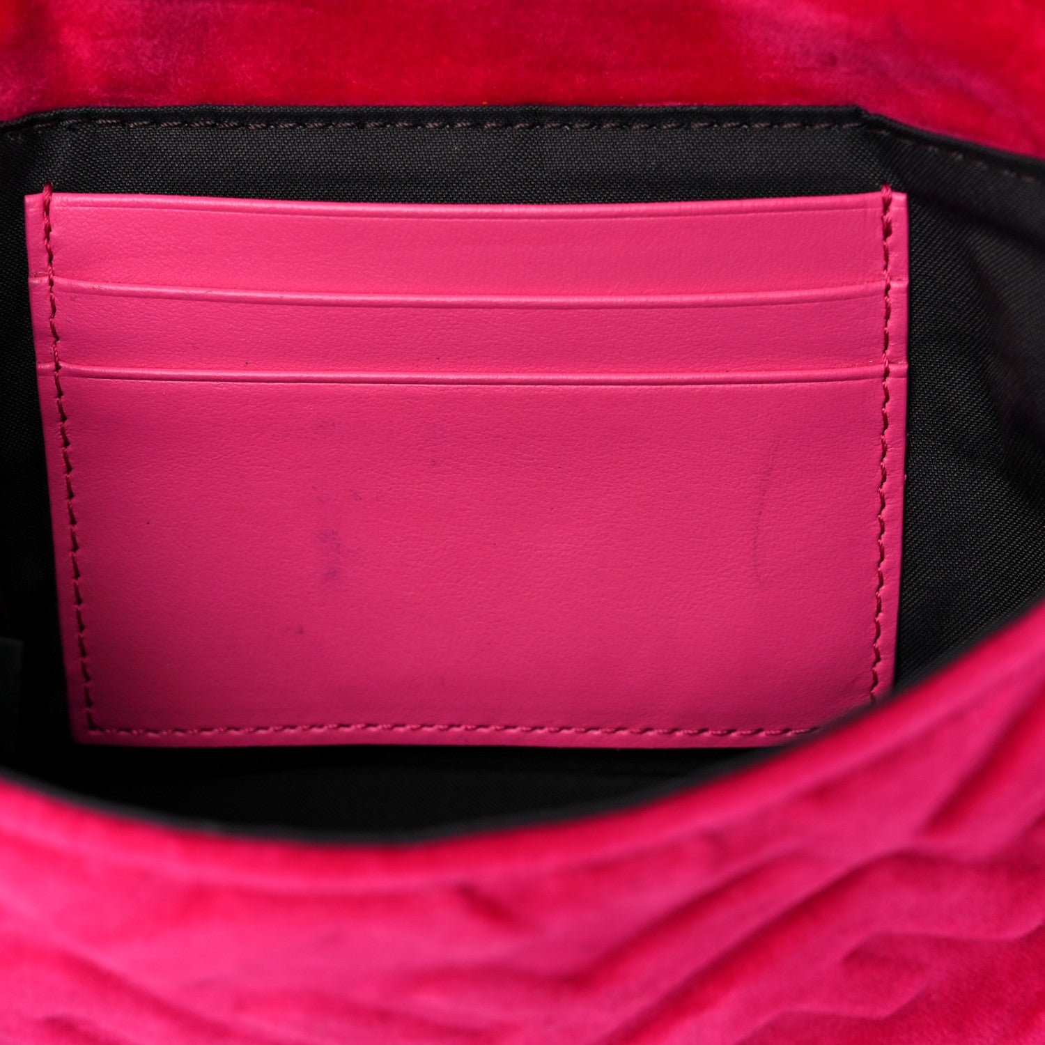 Fendi Velvet FF Embossed Hip Belt Baguette Bag Fuxia 13 of 16