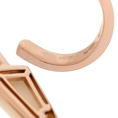 Bulgari 18K Rose Gold Diamond Mother of Pearl Gelati Ring 49 4.75 6 of 8