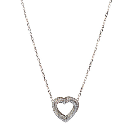 Cartier 18K Pink Yellow White Gold Diamond Trinity Heart Paved Pendant Necklace 1 of 4