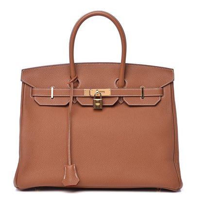 Hermes Togo Verso Birkin 35 Gold Geranium 1 of 28