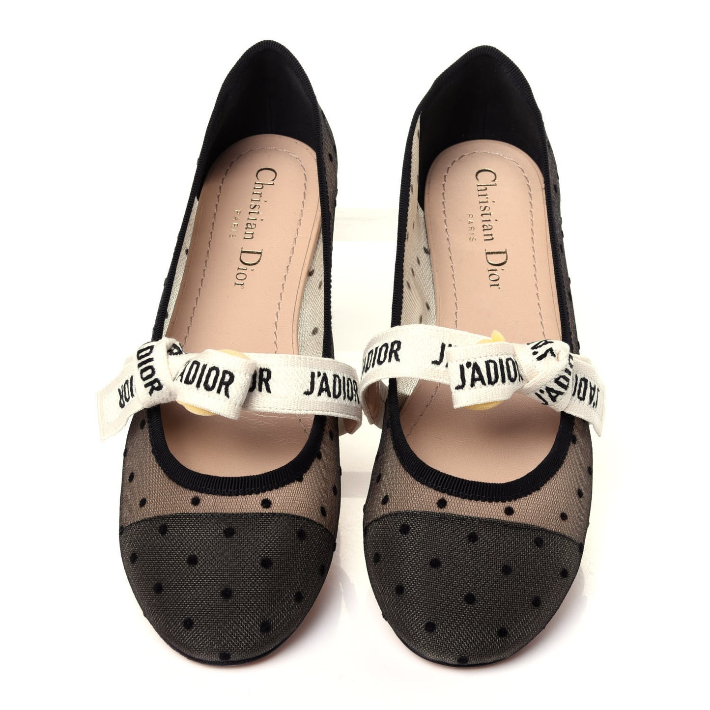Swiss Tulle Dotted Miss J'Adior Ballet Pumps 36.5 Black Nude