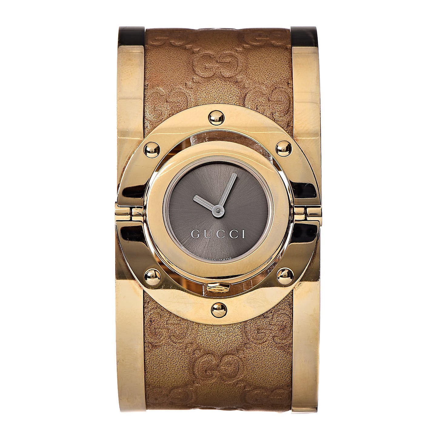 Stainless Steel Calfskin 33mm Twirl Quartz Watch Bronze