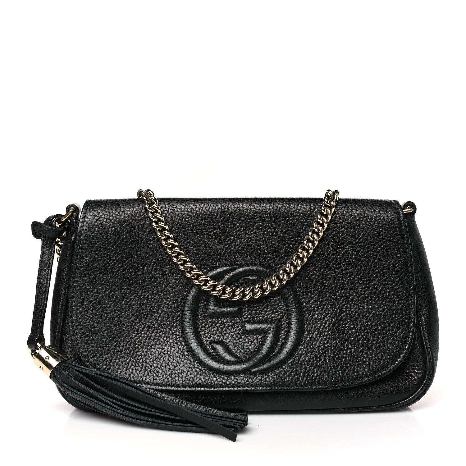 Gucci Pebbled Calfskin Medium Soho Flap Crossbody Black 1 of 10