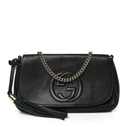 Gucci Pebbled Calfskin Medium Soho Flap Crossbody Black 1 of 10