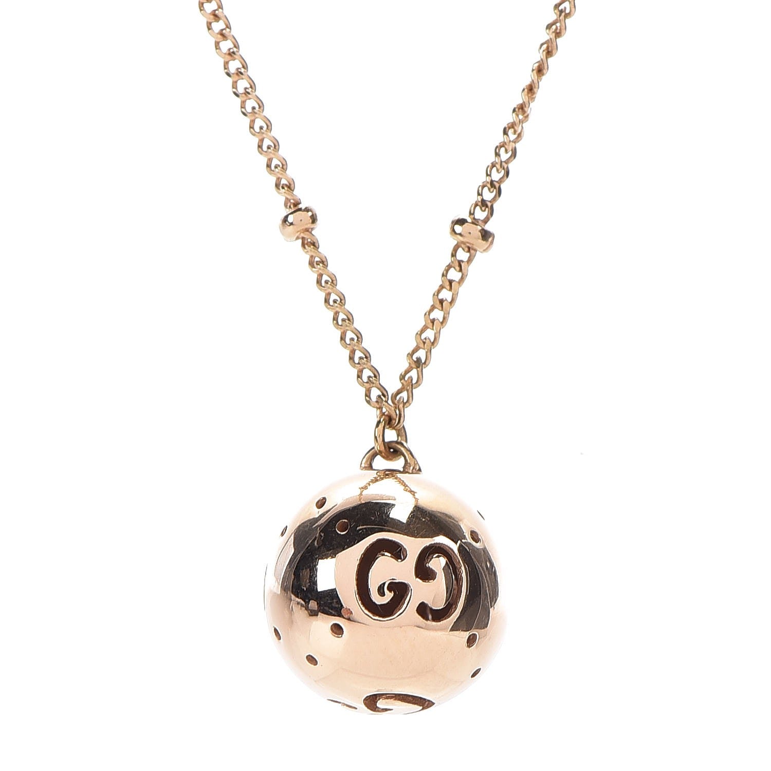 Gucci 18K Rose Gold Icon Station Pendant Necklace 4 of 6