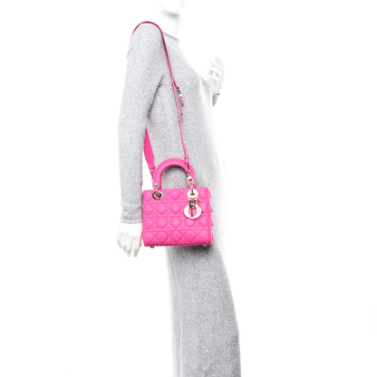 Christian Dior Lambskin Cannage Small My ABCDior Lady Dior Magenta 3 of 10