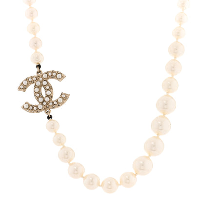 Chanel Pearl CC 100th Anniversary Necklace Light Gold 1 of 8