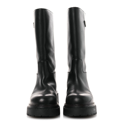 Prada Vitello Shearling Winter 2 Boots 39.5 Black 3 of 12