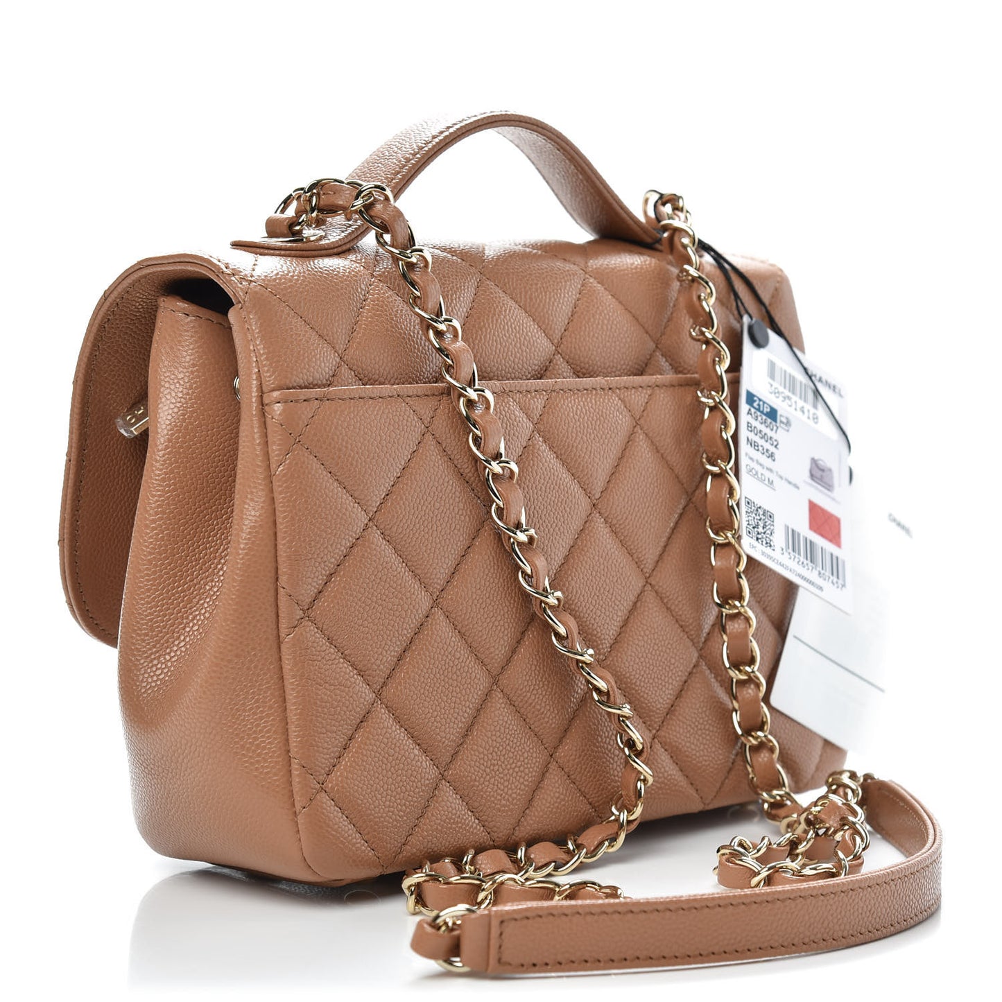 Caviar Quilted Medium Business Affinity Flap Brown