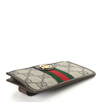 Gucci GG Supreme Monogram Web Ophidia Zip Card Case Brown 4 of 7