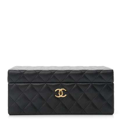 Chanel Lambskin Quilted Jewelry Case Black 1 of 15