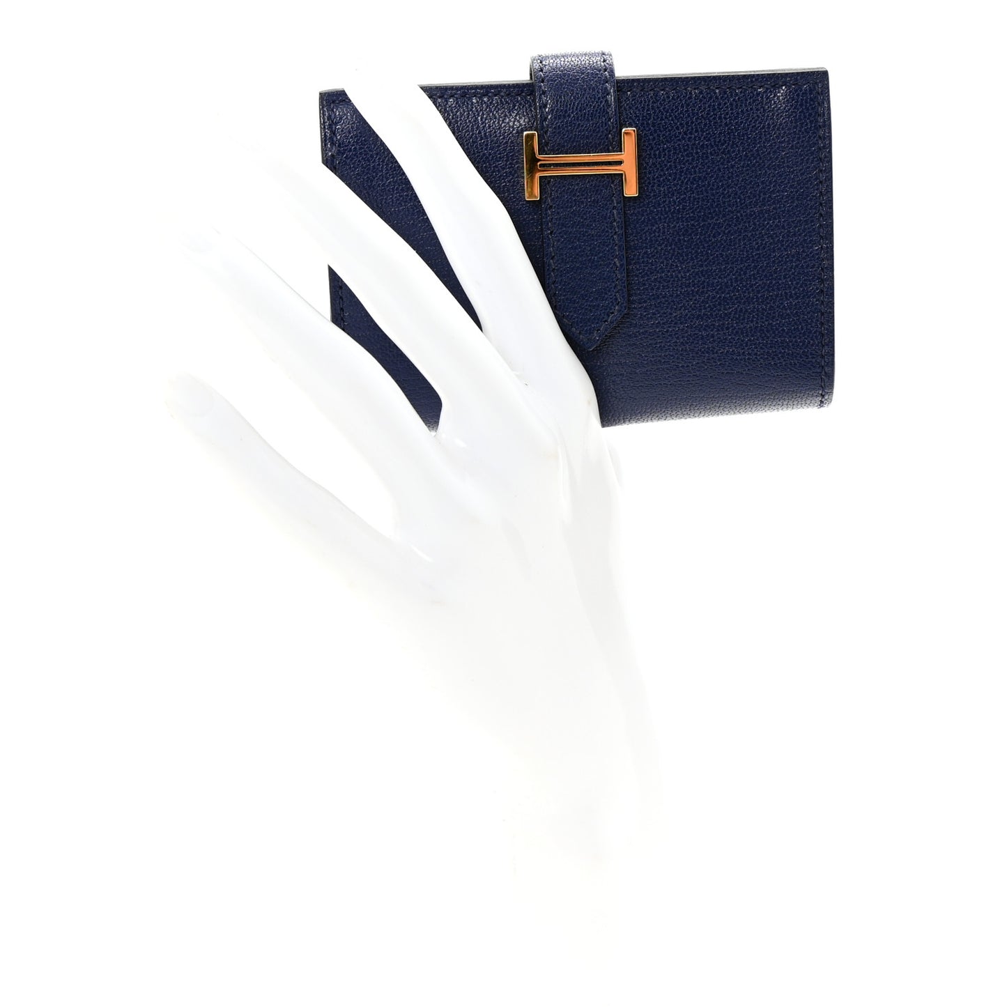 Chevre Mysore Mini Bearn Wallet Bleu Saphir