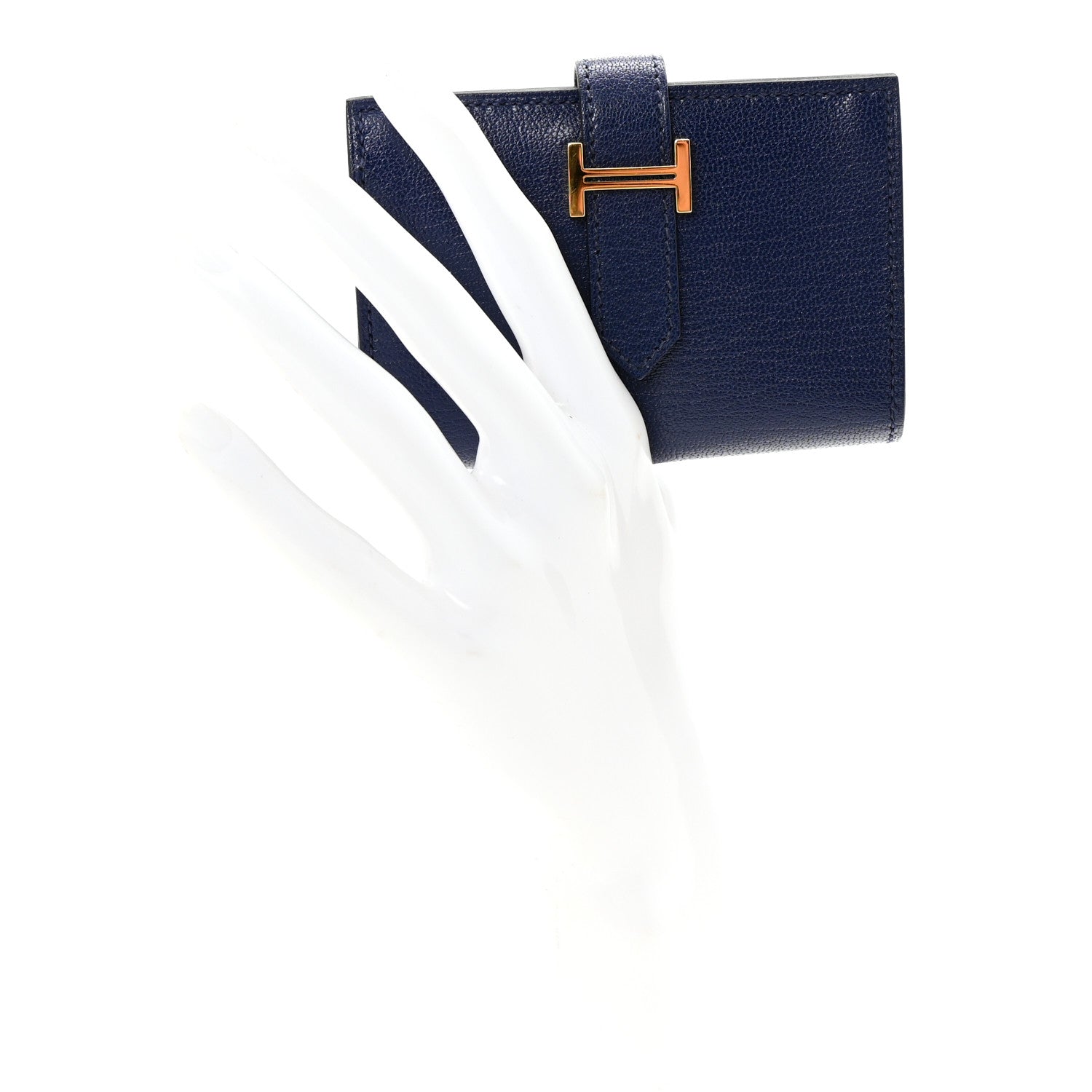 Hermes Chevre Mysore Mini Bearn Wallet Bleu Saphir 2 of 7