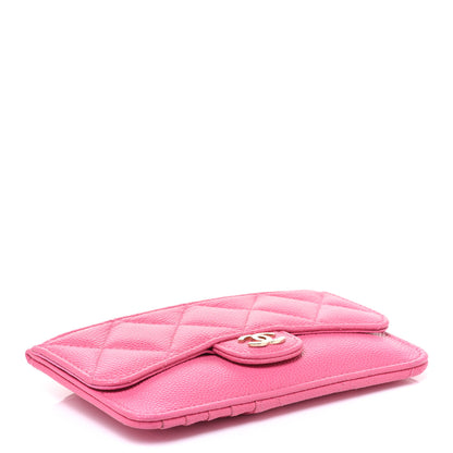 Chanel Caviar Quilted Flap Zip Card Holder Pink 4 of 7