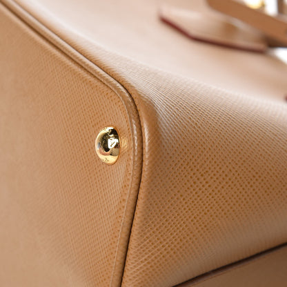Prada Saffiano Cuir Medium Double Bag Caramel 12 of 13