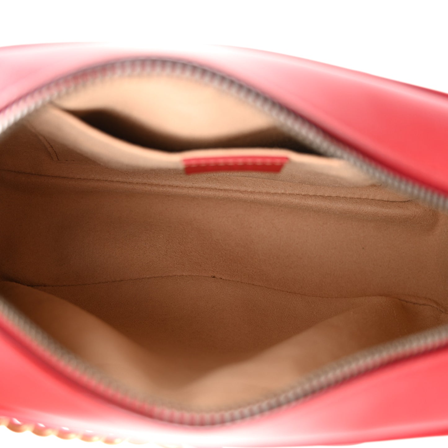 Calfskin Matelasse Small GG Marmont Chain Shoulder Bag Hibiscus Red