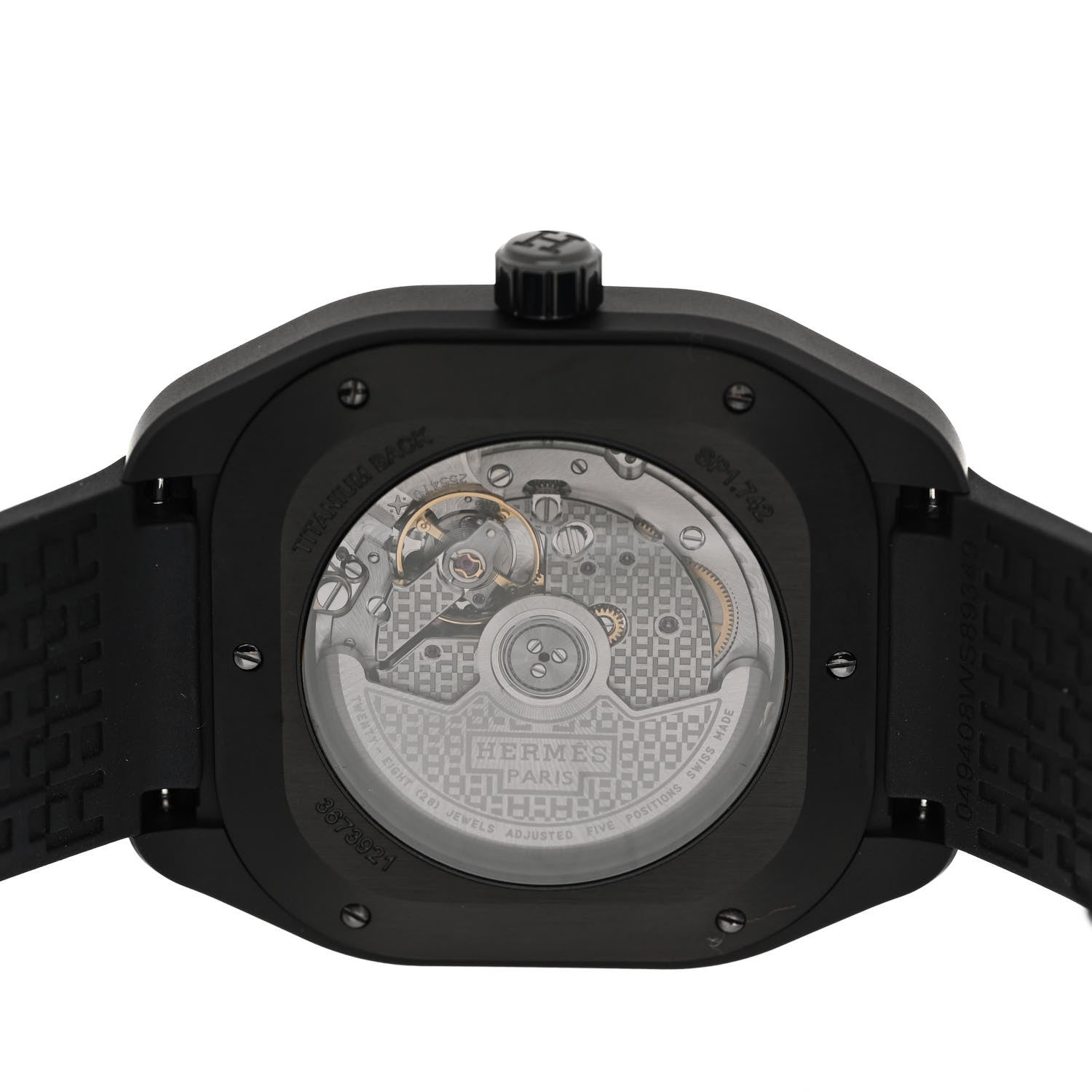 Hermes Graphene Nickel Rubber 39mm H08 Automatic Watch Noir 4 of 5