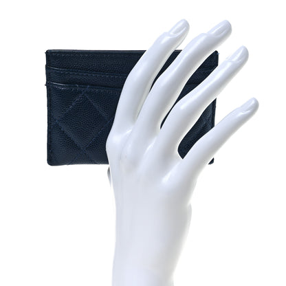 Chanel Caviar Quilted Card Holder Navy 2 of 14