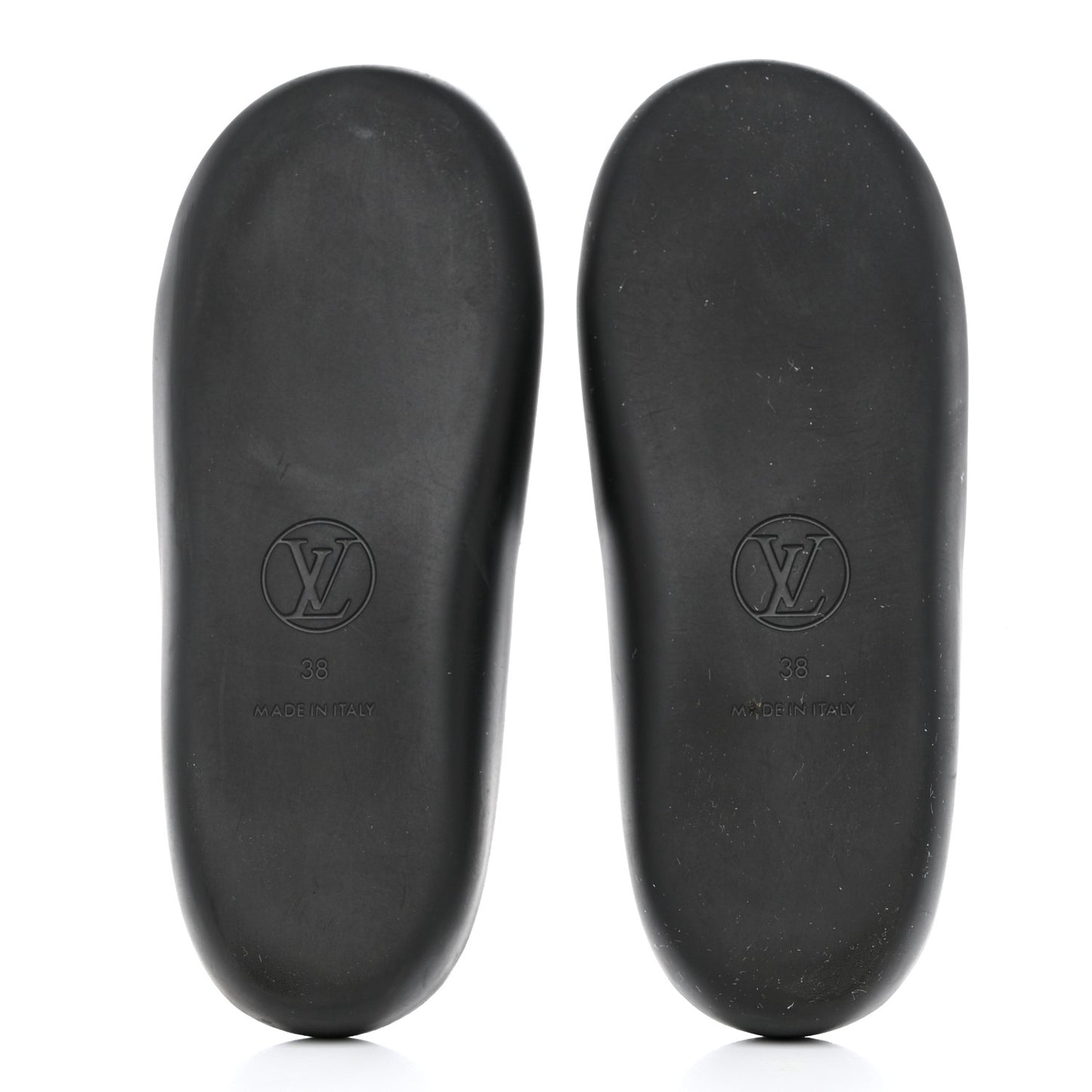 Calfskin Logo Sunbath Slide Sandals 38 Black