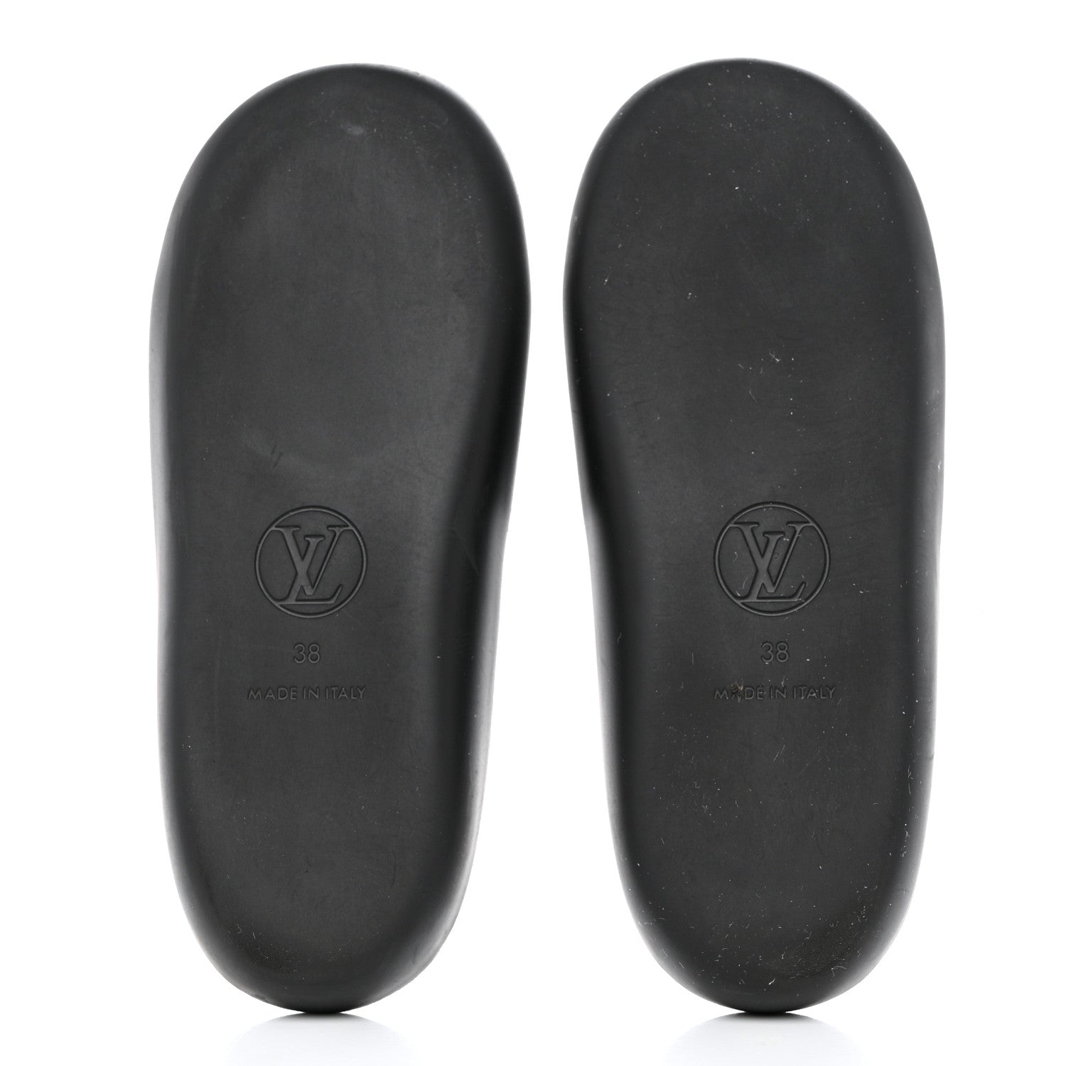 Louis Vuitton Calfskin Logo Sunbath Slide Sandals 38 Black 5 of 8