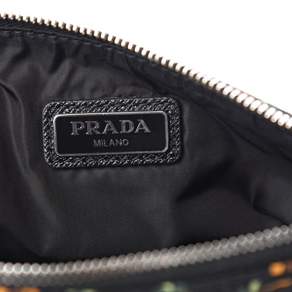 Prada Tessuto Nylon Palm Tree Print Pouch Black 6 of 9