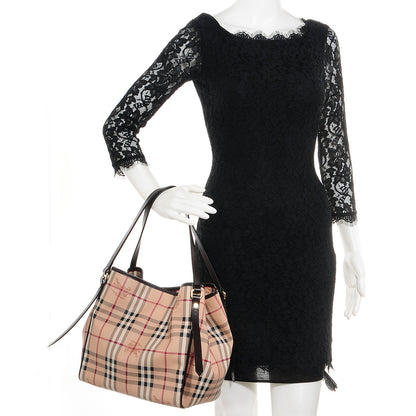 Burberry Haymarket Check Small Canterbury Tote Chocolate 2 of 12