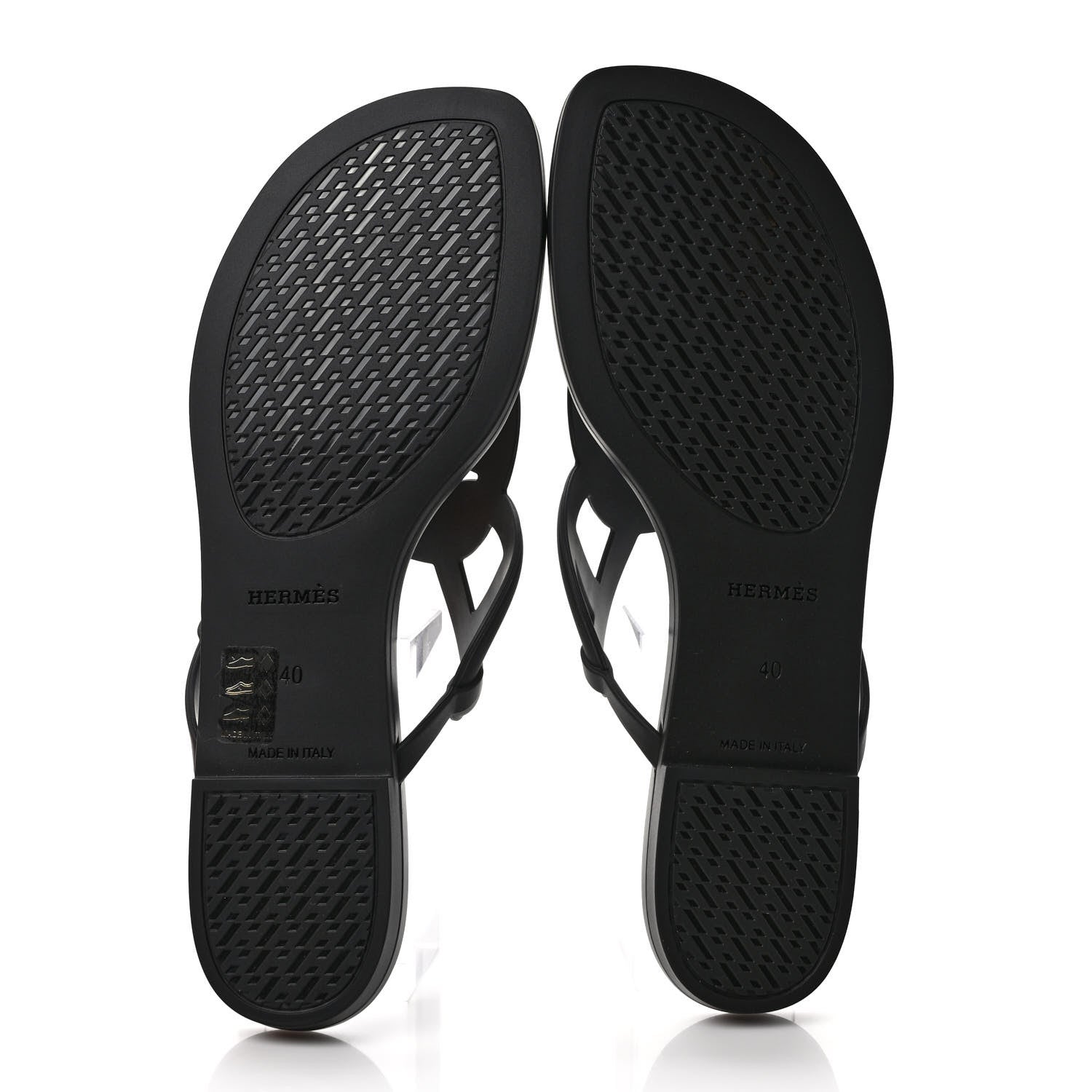 Hermes Rubber Womens Egerie Sandals 40 Black 5 of 8