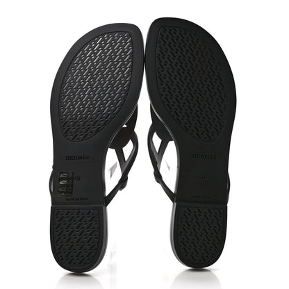 Hermes Rubber Womens Egerie Sandals 40 Black 5 of 8