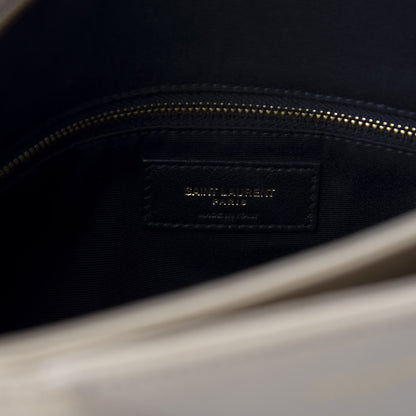 Saint Laurent Grain De Poudre Matelasse Chevron Medium Tribeca Shopping Bag Nude Powder 7 of 9