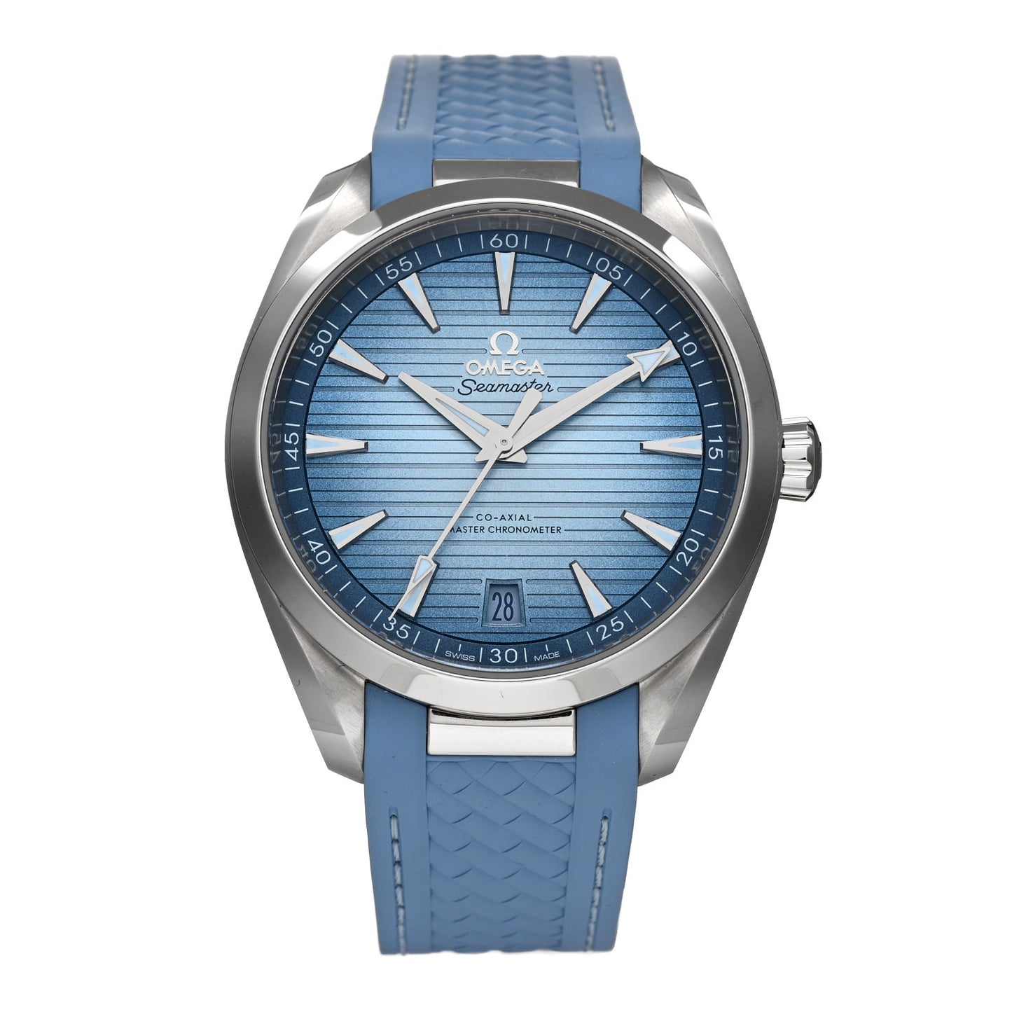 Stainless Steel Rubber 41mm Seamaster Aqua Terra 150M Co-Axial Automatic Watch Blue 220.12.41.21.03.008