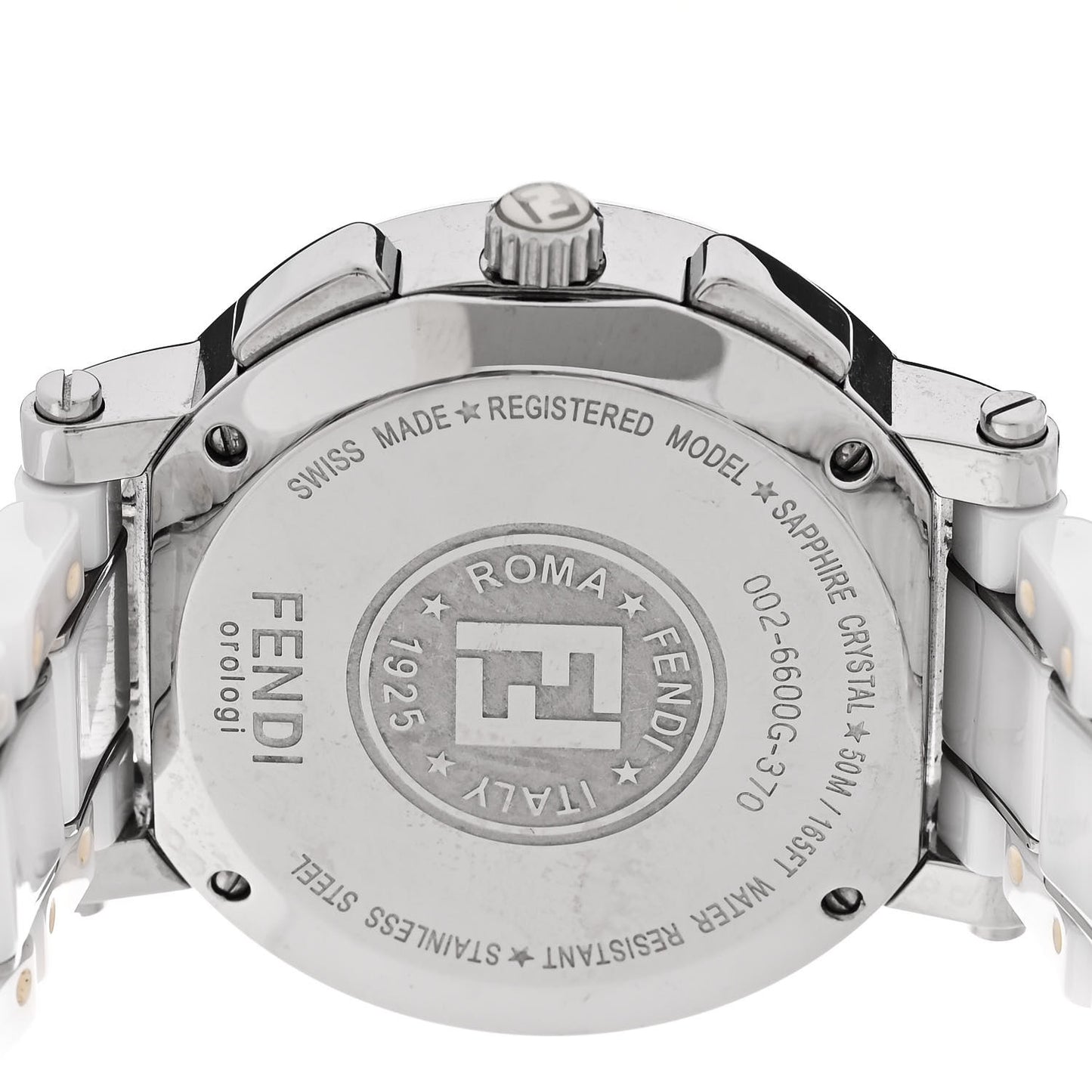 Stainless Steel Ceramic 38mm Chronograph Quartz Watch White