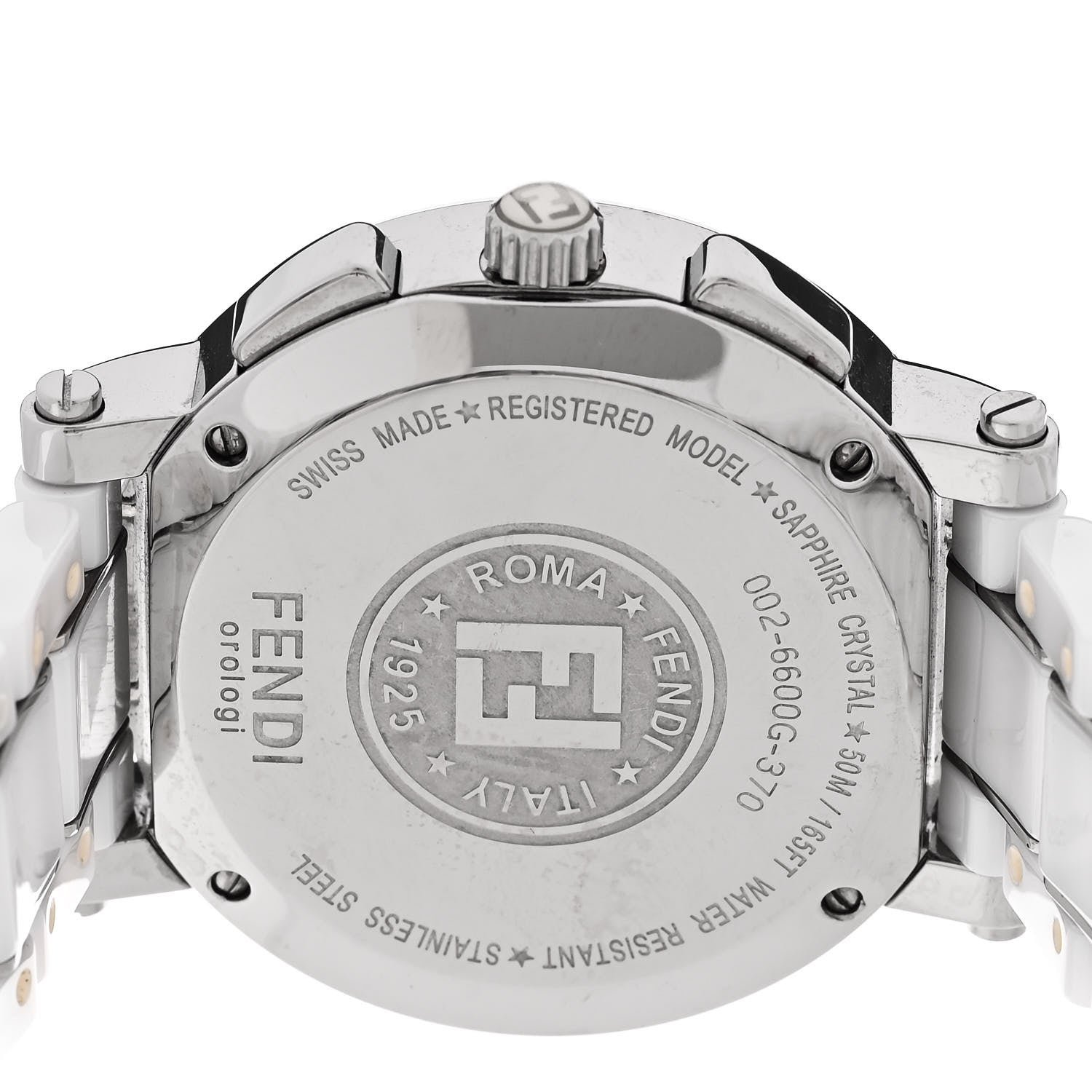Fendi Stainless Steel Ceramic 38mm Chronograph Quartz Watch White 4 of 5