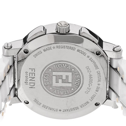 Fendi Stainless Steel Ceramic 38mm Chronograph Quartz Watch White 4 of 5