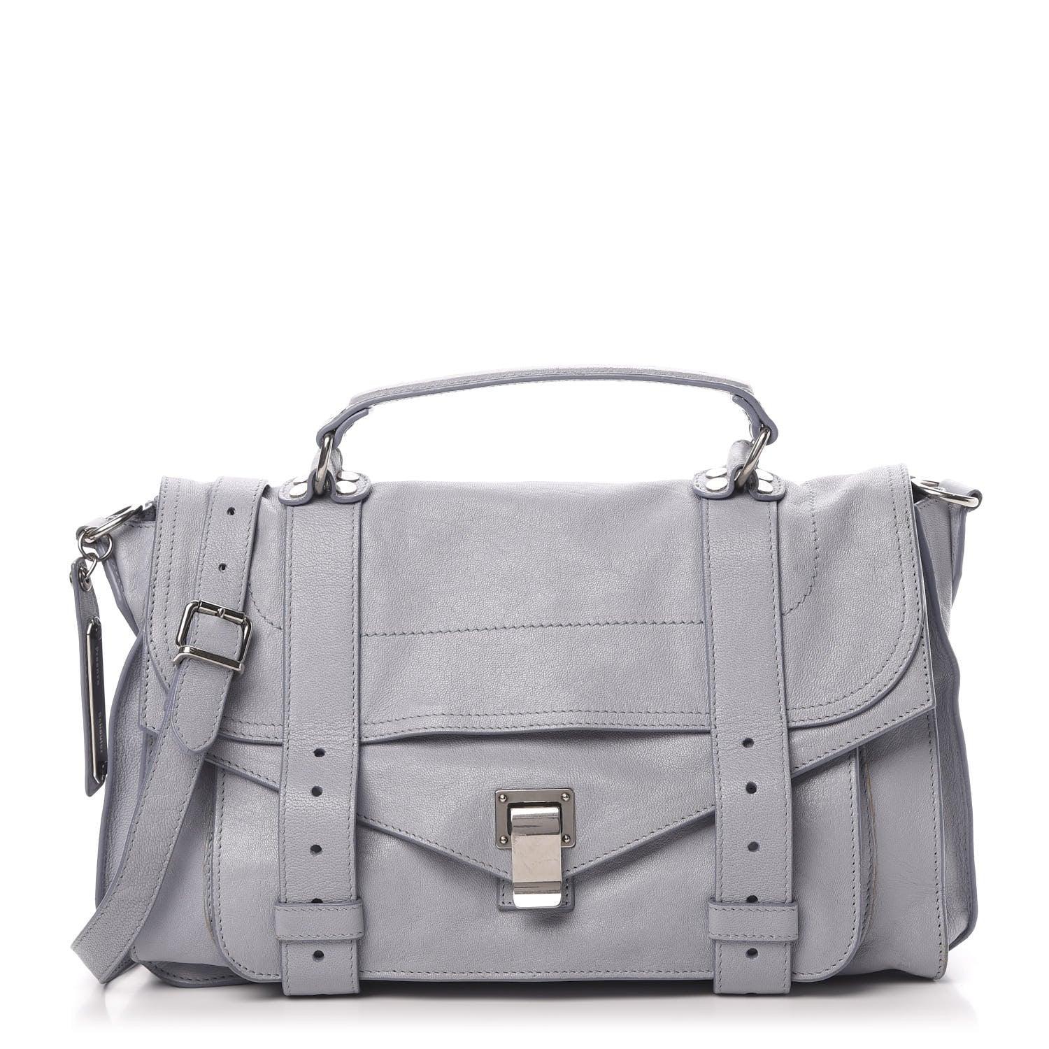 Proenza Schouler Lambskin Medium PS1 Satchel Concrete Grey 1 of 15