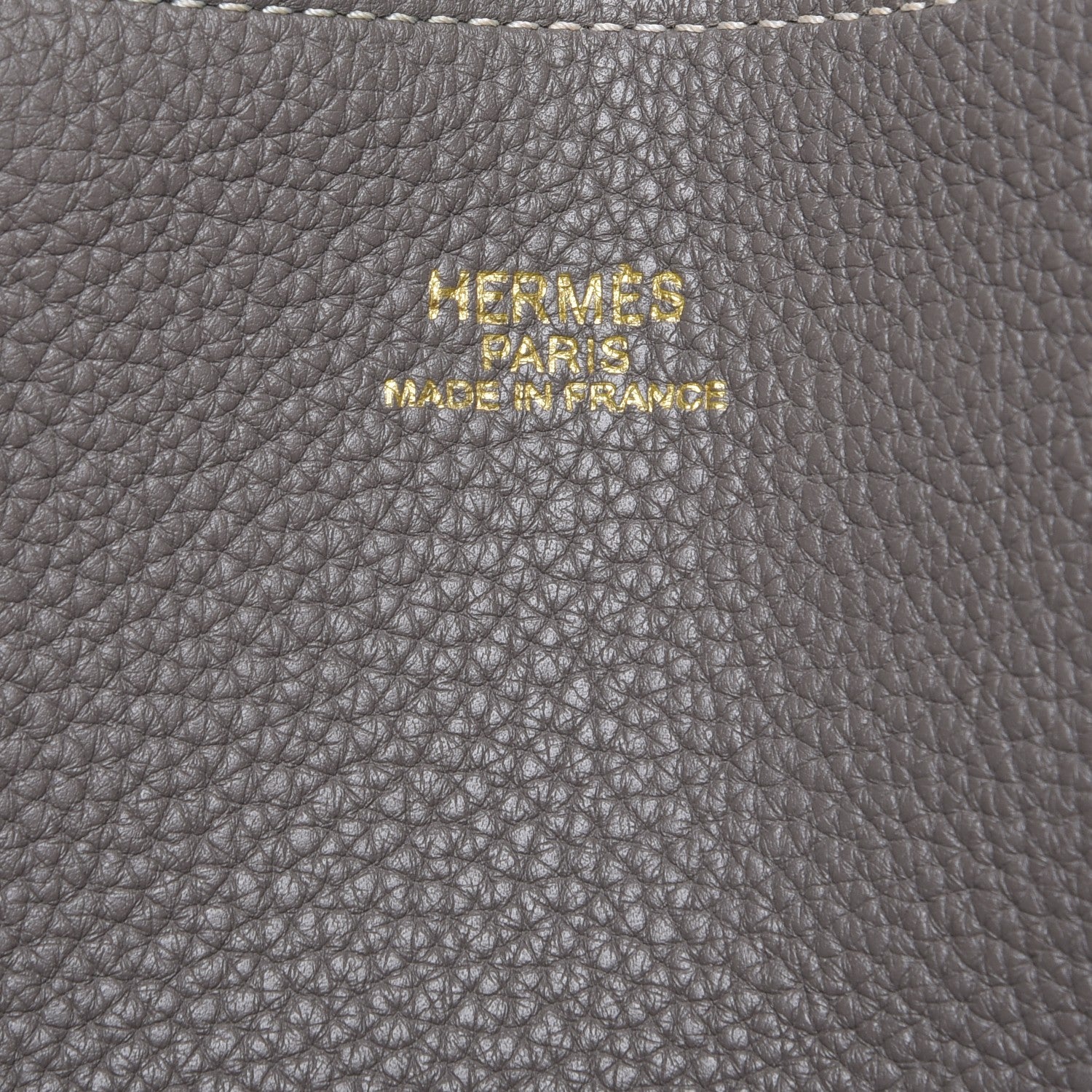 Hermes Taurillon Clemence Double Sens 45 Reversible Tote Etoupe Etain 10 of 11