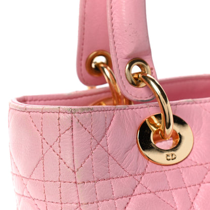 Christian Dior Grained Calfskin Cannage Medium Lady Dior Pink 8 of 10