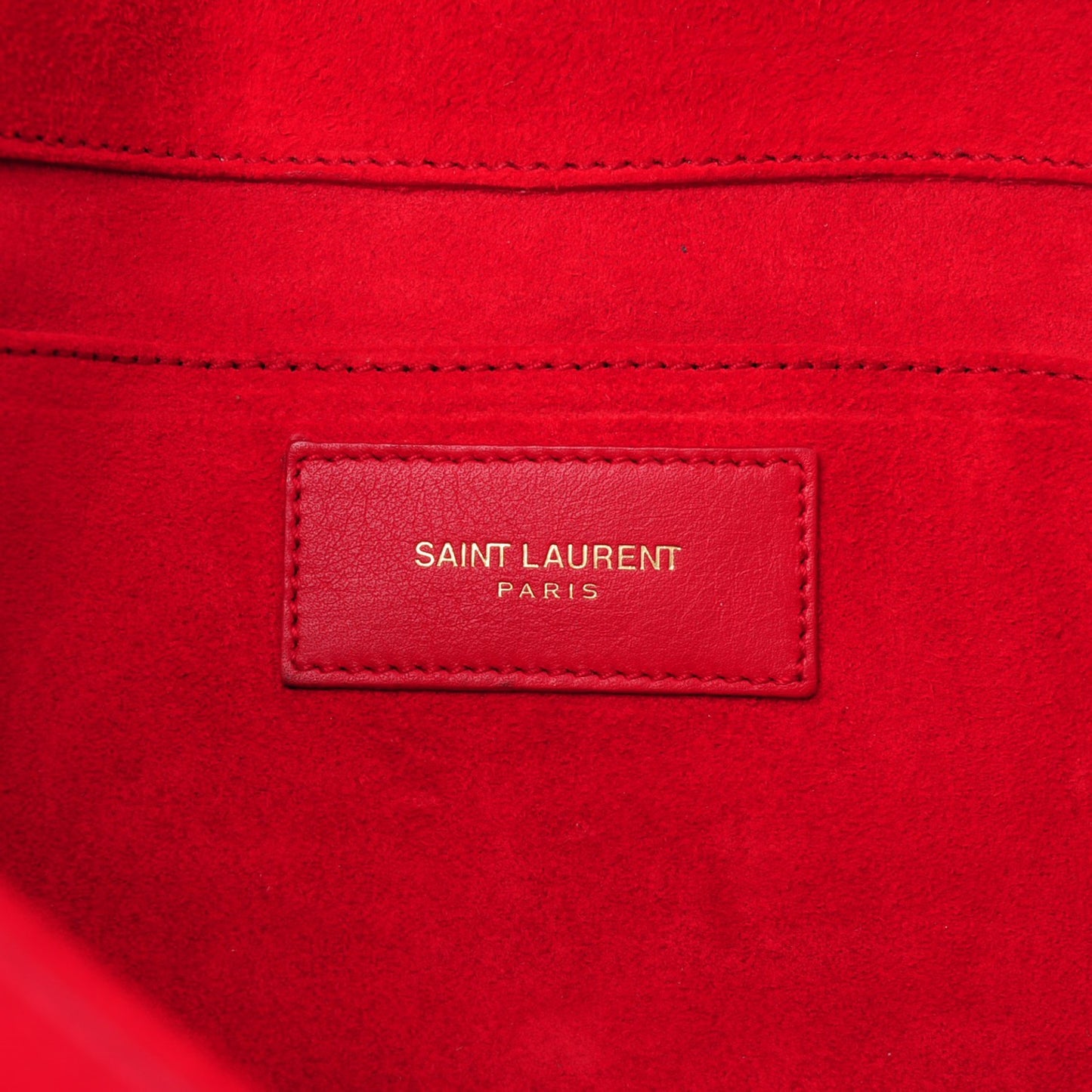 Calfskin Classic Y Ligne Clutch Red