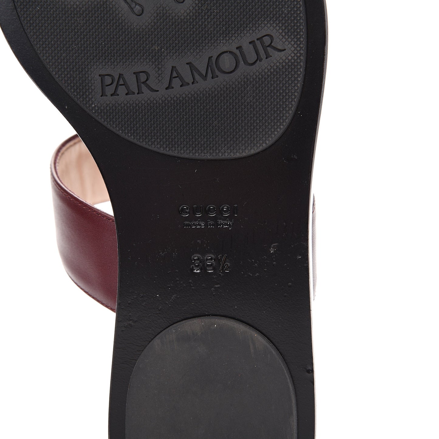 Calfskin GG Marmont Thong Sandals 36.5 Vintage Bordeaux