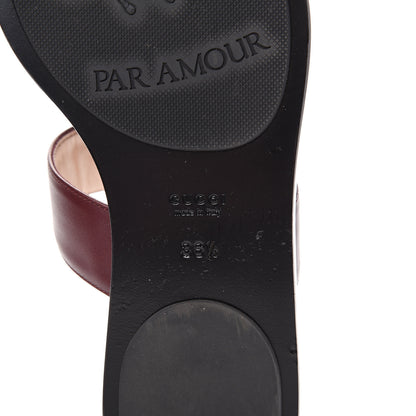 Gucci Calfskin GG Marmont Thong Sandals 36.5 Vintage Bordeaux 6 of 9