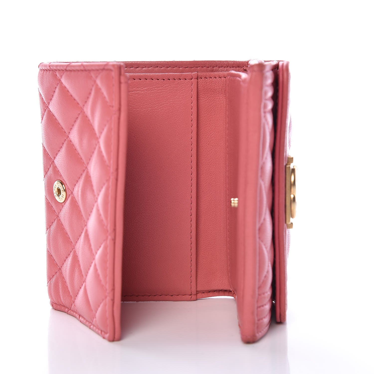 Chanel Lambskin Quilted Small Boy Flap Wallet Pink 4 of 11