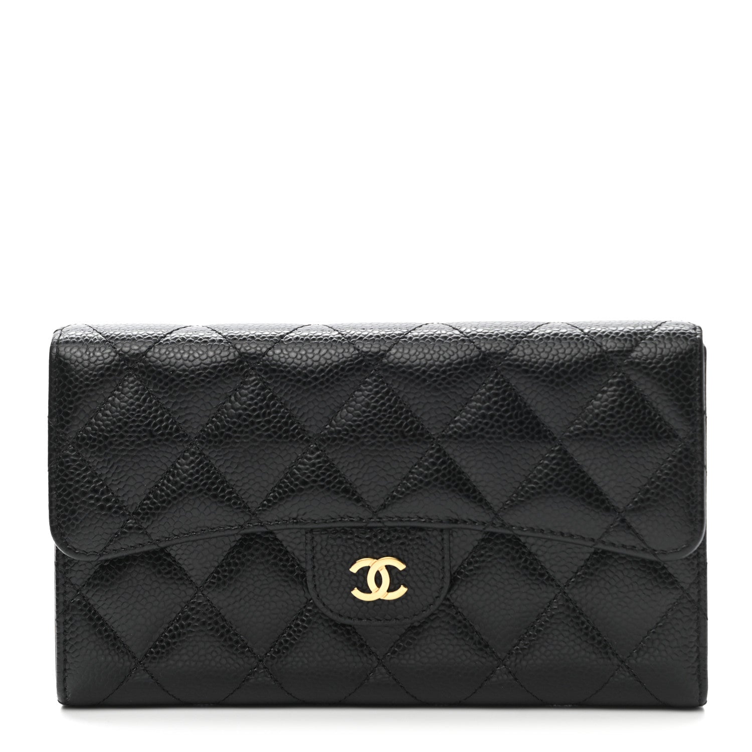 Chanel Caviar Quilted Long Flap Wallet Black 1 of 10