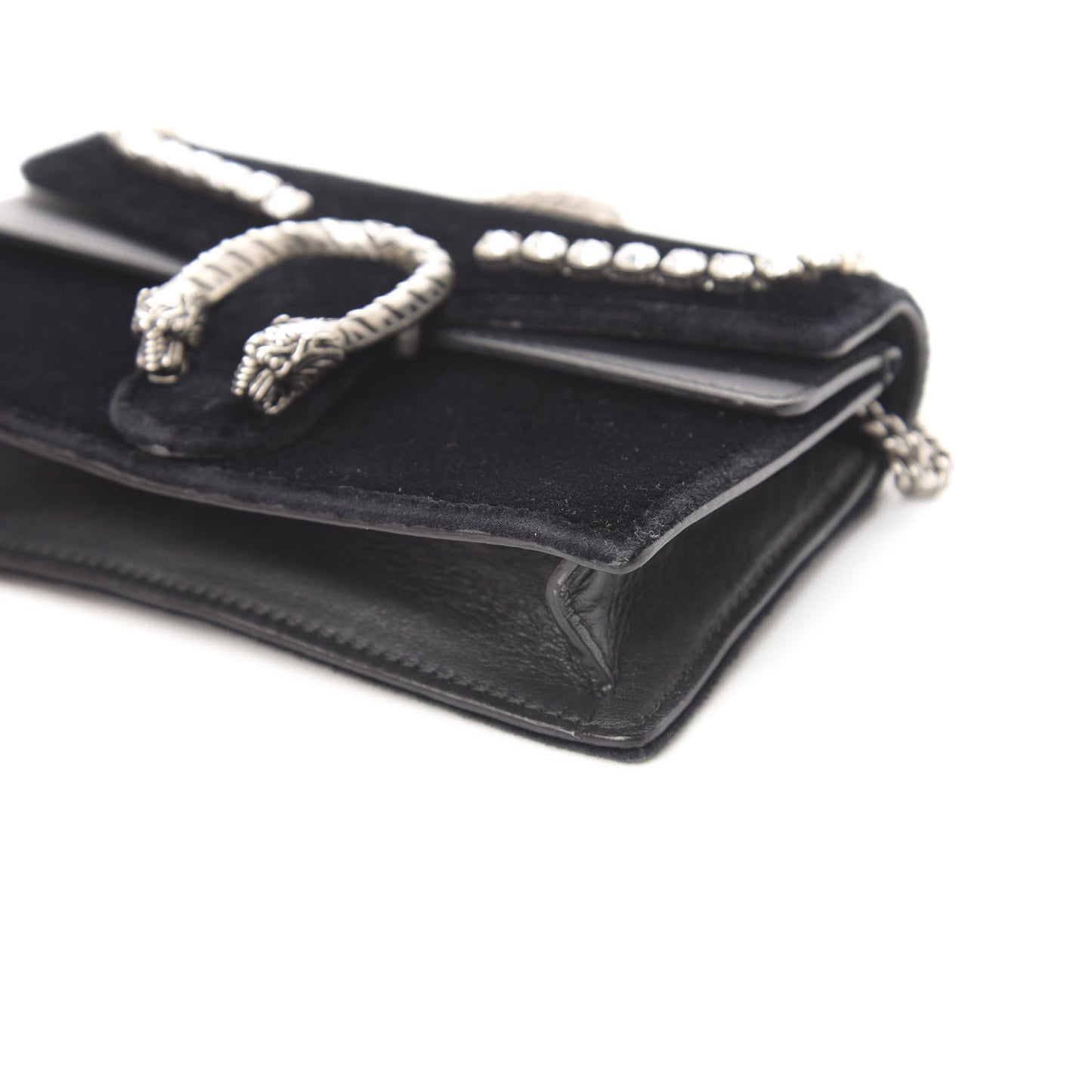 Velvet Crystal Super Mini Dionysus Shoulder Bag Black
