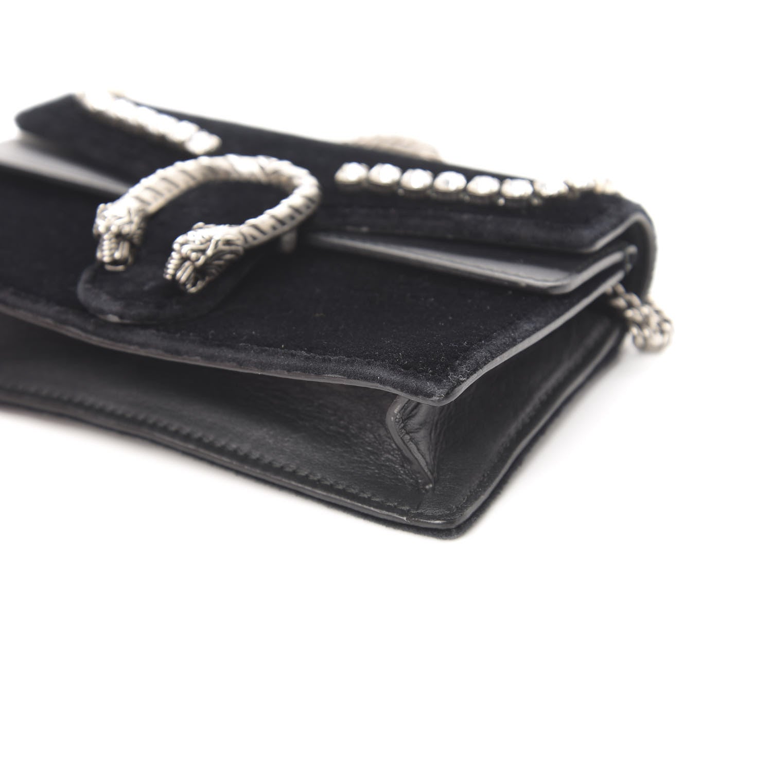 Gucci Velvet Crystal Super Mini Dionysus Shoulder Bag Black 11 of 12