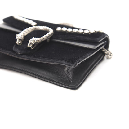 Gucci Velvet Crystal Super Mini Dionysus Shoulder Bag Black 11 of 12