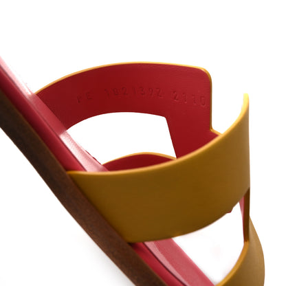 Hermes Calfskin Santorini Sandals 36.5 Jaune Sable Rose 9 of 10